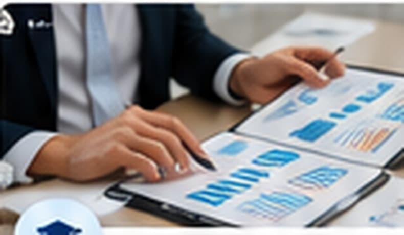 Asesor revisando informes financieros