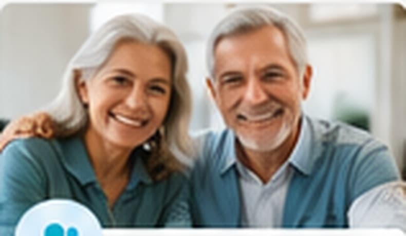 Pareja de adultos mayores sonriendo